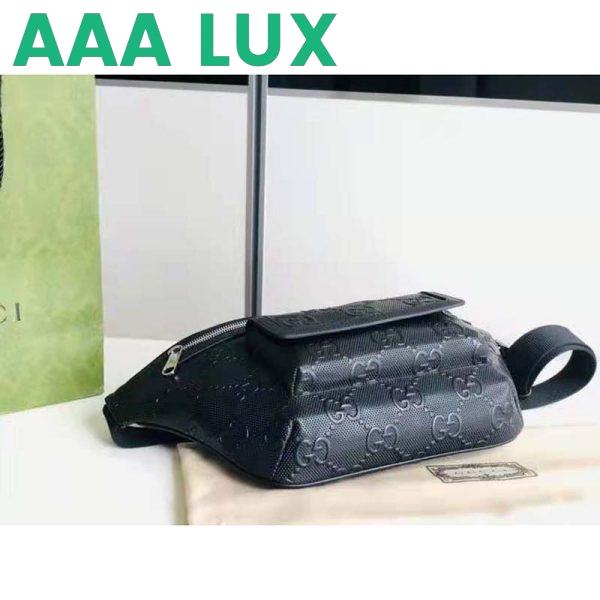 Replica Gucci GG Unisex White Embossed Belt Bag Tonal Leather 7
