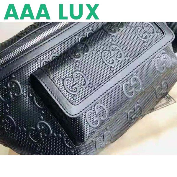 Replica Gucci GG Unisex White Embossed Belt Bag Tonal Leather 8
