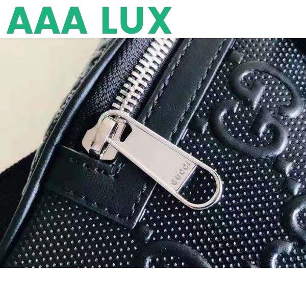Replica Gucci GG Unisex White Embossed Belt Bag Tonal Leather 10