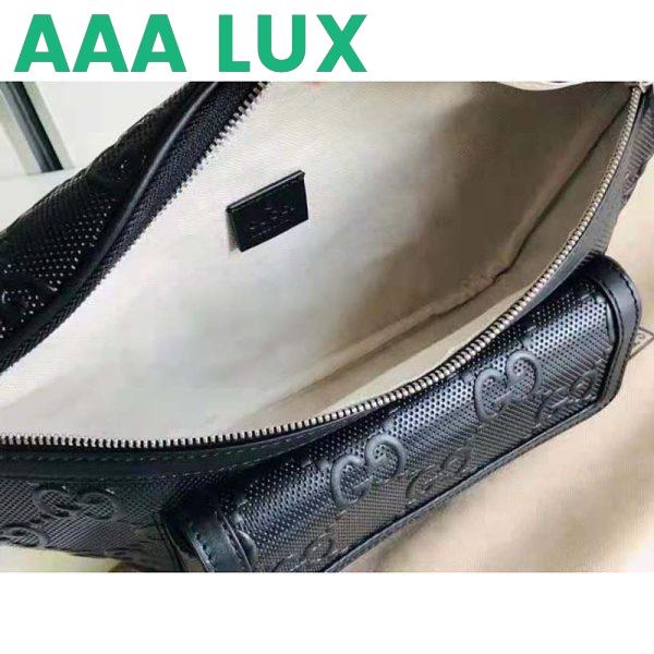 Replica Gucci GG Unisex White Embossed Belt Bag Tonal Leather 11