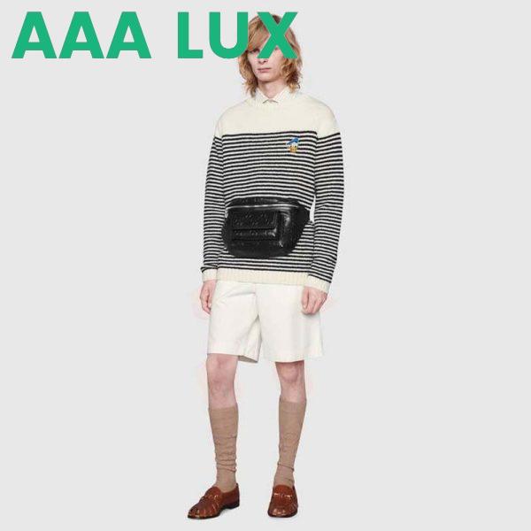 Replica Gucci GG Unisex White Embossed Belt Bag Tonal Leather 14