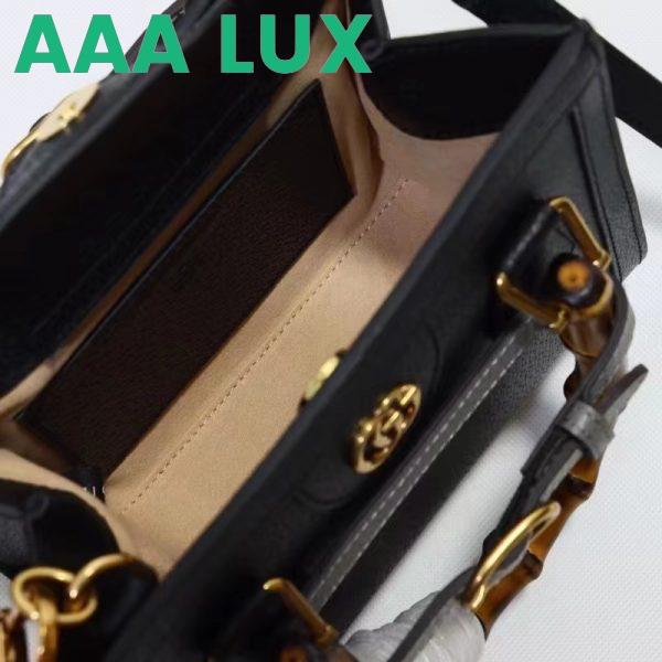 Replica Gucci GG Women Diana Mini Tote Bag Black Leather Double G 9