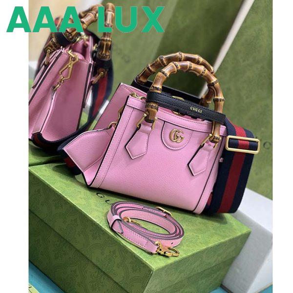 Replica Gucci GG Women Diana Mini Tote Bag Pink Leather Double G 4