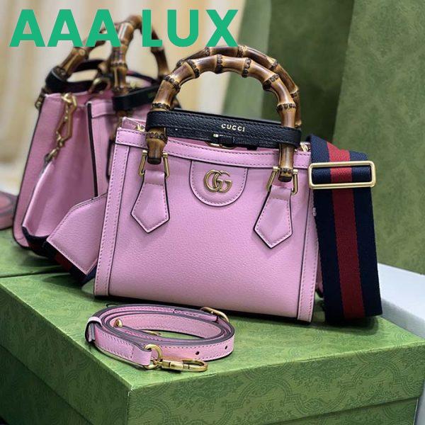 Replica Gucci GG Women Diana Mini Tote Bag Pink Leather Double G 6