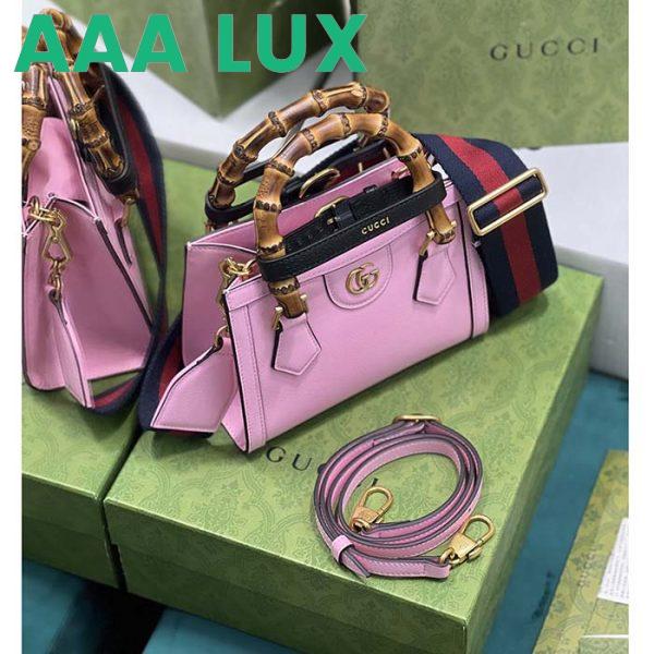 Replica Gucci GG Women Diana Mini Tote Bag Pink Leather Double G 7