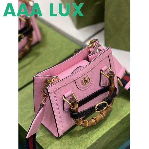 Replica Gucci GG Women Diana Mini Tote Bag Pink Leather Double G 8