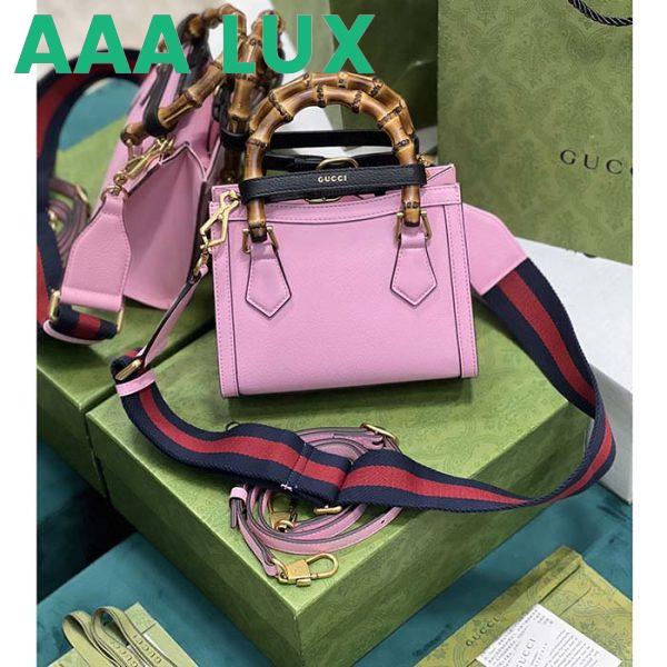 Replica Gucci GG Women Diana Mini Tote Bag Pink Leather Double G 9