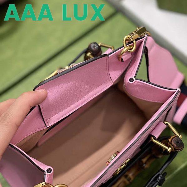 Replica Gucci GG Women Diana Mini Tote Bag Pink Leather Double G 10