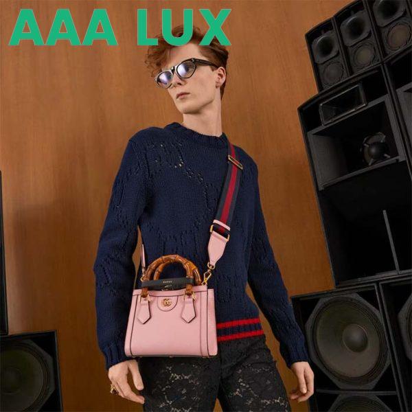 Replica Gucci GG Women Diana Mini Tote Bag Pink Leather Double G 13