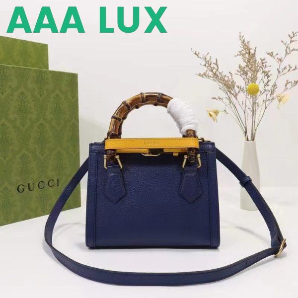Replica Gucci GG Women Diana Mini Tote Bag Royal Blue Leather Double G 4
