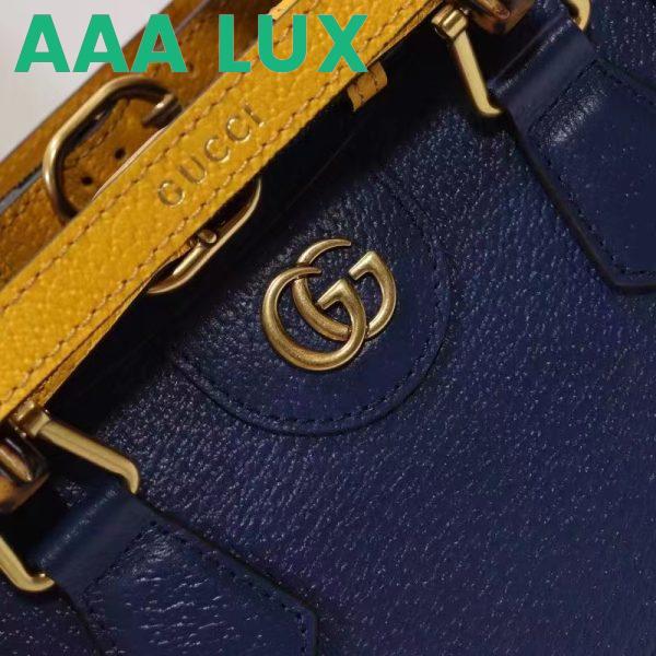 Replica Gucci GG Women Diana Mini Tote Bag Royal Blue Leather Double G 8