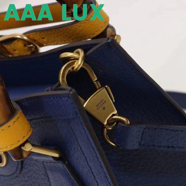 Replica Gucci GG Women Diana Mini Tote Bag Royal Blue Leather Double G 10