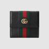 Replica Gucci GG Unisex Ophidia GG French Flap Wallet in Black Leather