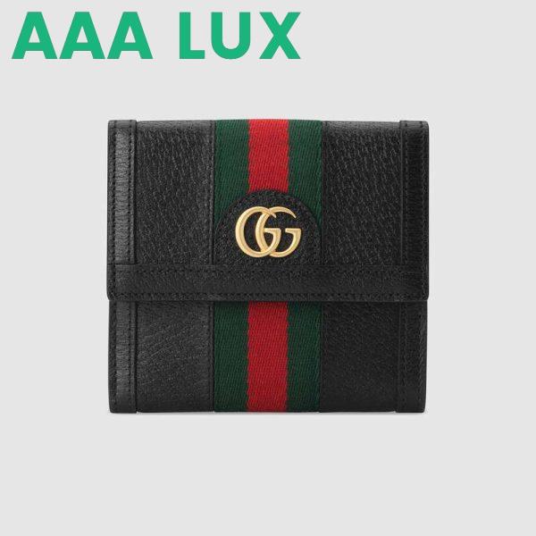 Replica Gucci GG Unisex Ophidia GG French Flap Wallet in Black Leather