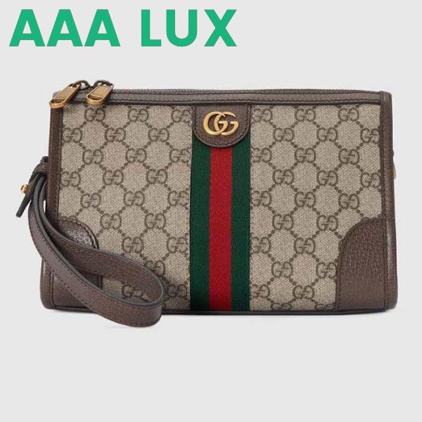 Replica Gucci GG Unisex Ophidia GG Messenger Bag Beige Ebony GG Supreme Canvas
