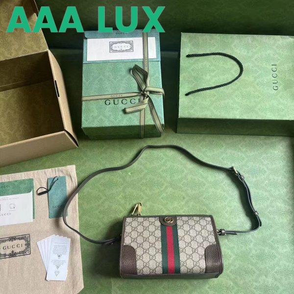 Replica Gucci GG Unisex Ophidia GG Messenger Bag Beige Ebony GG Supreme Canvas 7