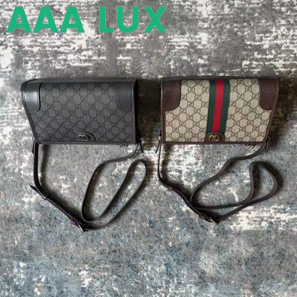 Replica Gucci GG Unisex Ophidia GG Messenger Bag Beige Ebony GG Supreme Canvas 12