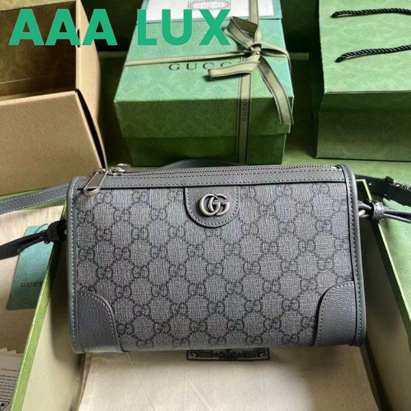Replica Gucci GG Unisex Ophidia GG Messenger Bag Grey Black GG Supreme Canvas 3