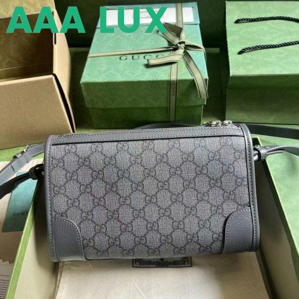Replica Gucci GG Unisex Ophidia GG Messenger Bag Grey Black GG Supreme Canvas 5