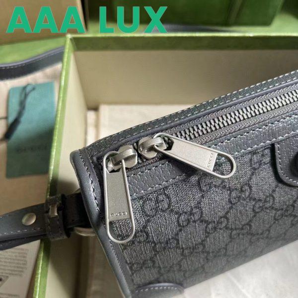 Replica Gucci GG Unisex Ophidia GG Messenger Bag Grey Black GG Supreme Canvas 8