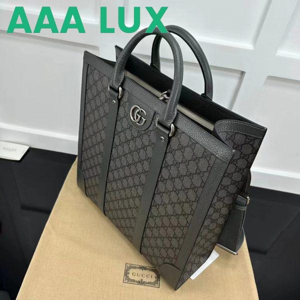 Replica Gucci GG Unisex Ophidia Medium Tote Bag Grey Black GG Supreme Canvas 5