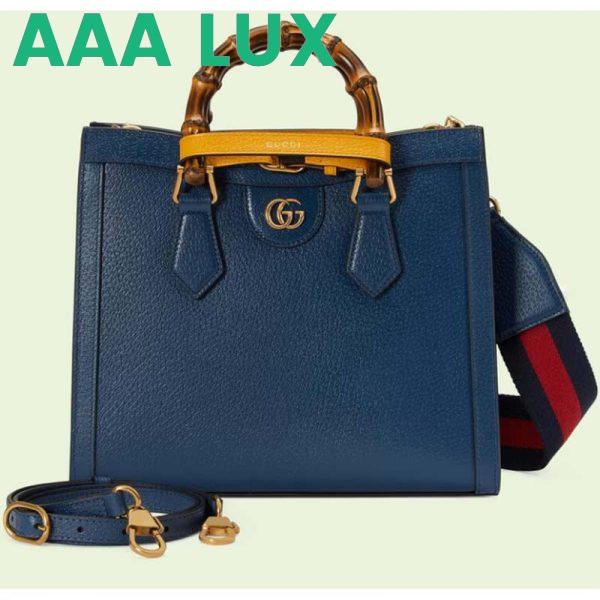 Replica Gucci GG Women Diana Small Tote Bag Double G Royal Blue Leather