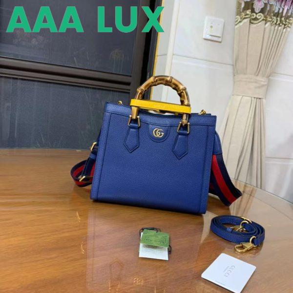 Replica Gucci GG Women Diana Small Tote Bag Double G Royal Blue Leather 3