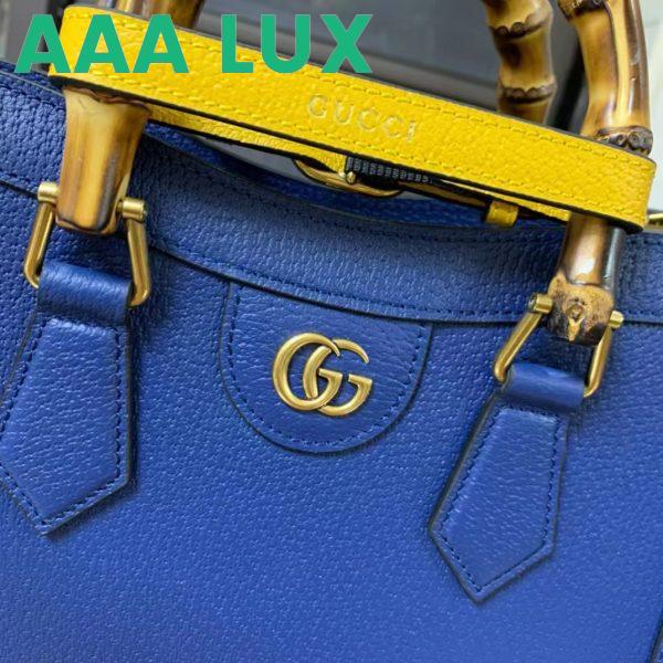 Replica Gucci GG Women Diana Small Tote Bag Double G Royal Blue Leather 9