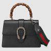 Replica Gucci GG Women Dionysus Medium Top Handle Bag in Blue Gucci Green and Hibiscus Red Leather 13