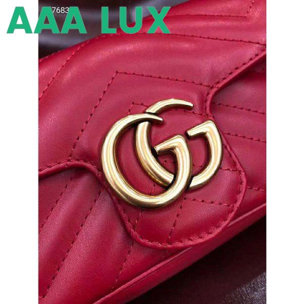 Replica Gucci GG Women GG Marmont Matelassé Leather Super Mini Bag-Red 8