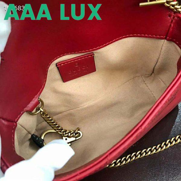 Replica Gucci GG Women GG Marmont Matelassé Leather Super Mini Bag-Red 9