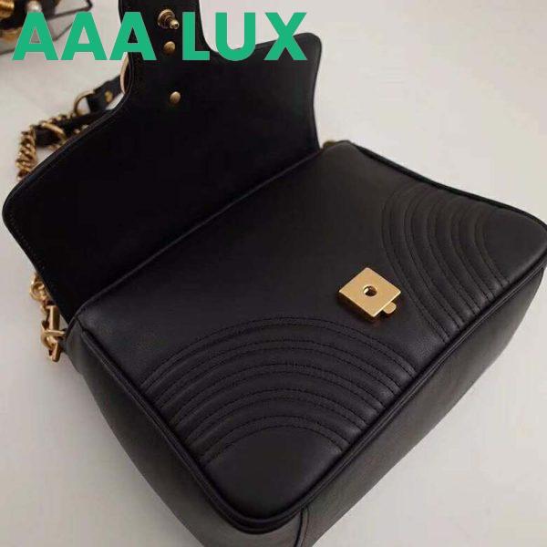 Replica Gucci GG Women GG Marmont Medium Top Handle Bag-Black 6