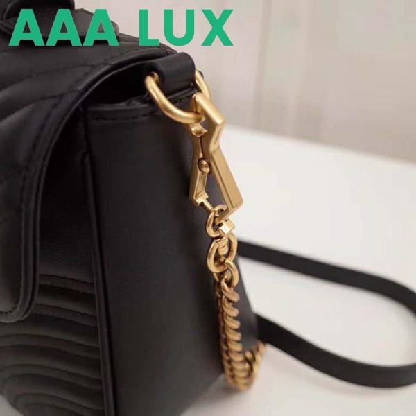 Replica Gucci GG Women GG Marmont Medium Top Handle Bag-Black 8