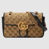 Replica Gucci GG Women GG Marmont Mini Bag in Beige/Ebony Original GG Canvas 13