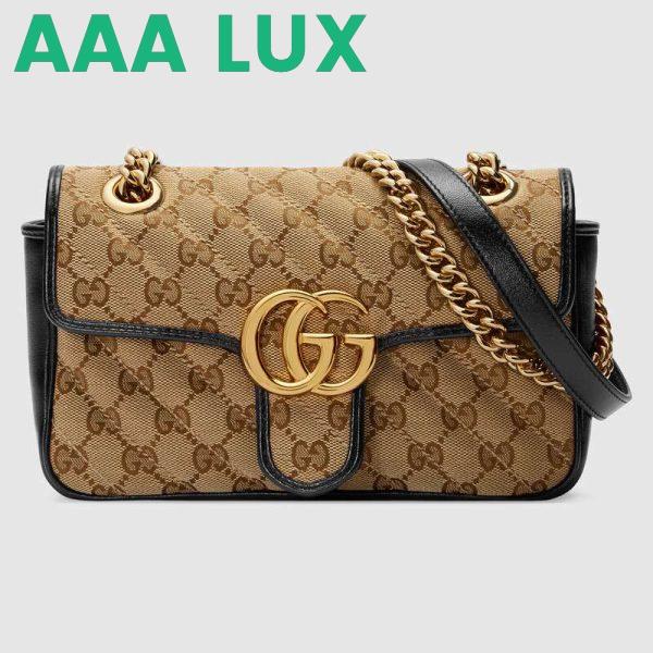 Replica Gucci GG Women GG Marmont Mini Bag in Beige/Ebony Original GG Canvas 2