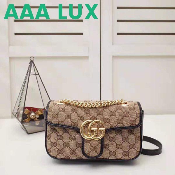 Replica Gucci GG Women GG Marmont Mini Bag in Beige/Ebony Original GG Canvas 4