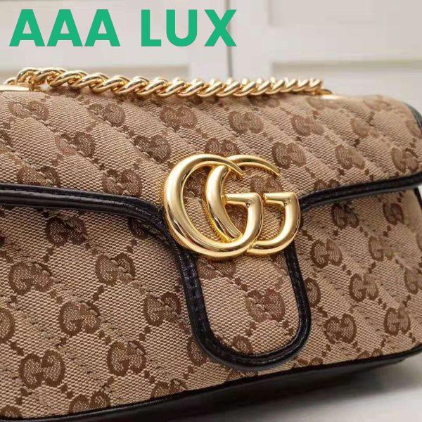 Replica Gucci GG Women GG Marmont Mini Bag in Beige/Ebony Original GG Canvas 7
