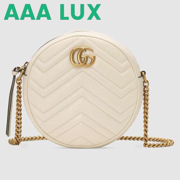 Replica Gucci GG Women GG Marmont Mini Round Shoulder Bag in Matelassé Chevron Leather 3