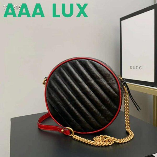 Replica Gucci GG Women GG Marmont Mini Round Shoulder Bag-Black 4