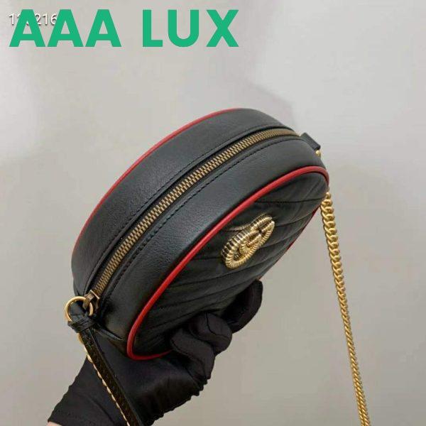 Replica Gucci GG Women GG Marmont Mini Round Shoulder Bag-Black 9