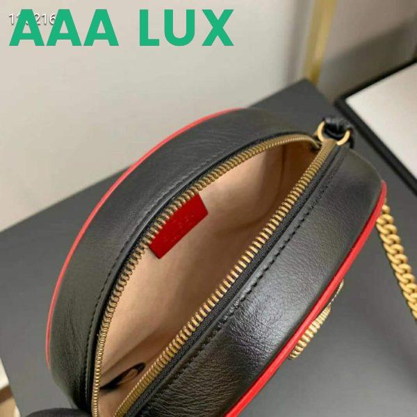 Replica Gucci GG Women GG Marmont Mini Round Shoulder Bag-Black 11