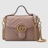 Replica Gucci GG Women GG Marmont Mini Top Handle Bag in Matelassé Chevron Leather