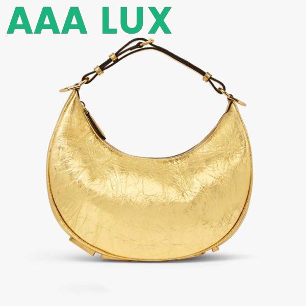 Replica Fendi Women Fendigraphy Small Gold Laminated Leather Bag