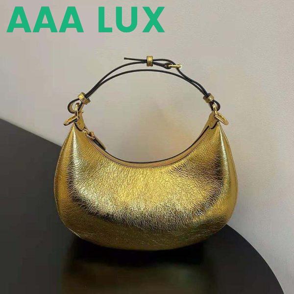 Replica Fendi Women Fendigraphy Small Gold Laminated Leather Bag 3