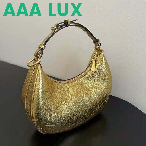 Replica Fendi Women Fendigraphy Small Gold Laminated Leather Bag 5