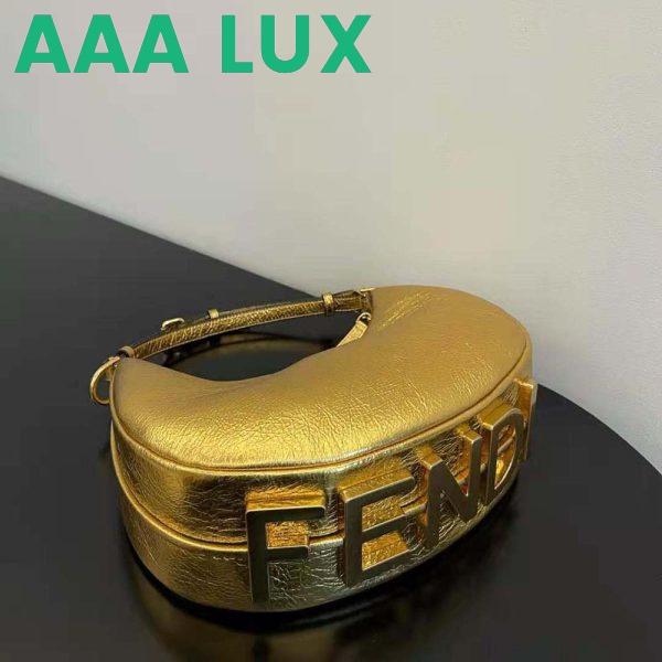 Replica Fendi Women Fendigraphy Small Gold Laminated Leather Bag 6
