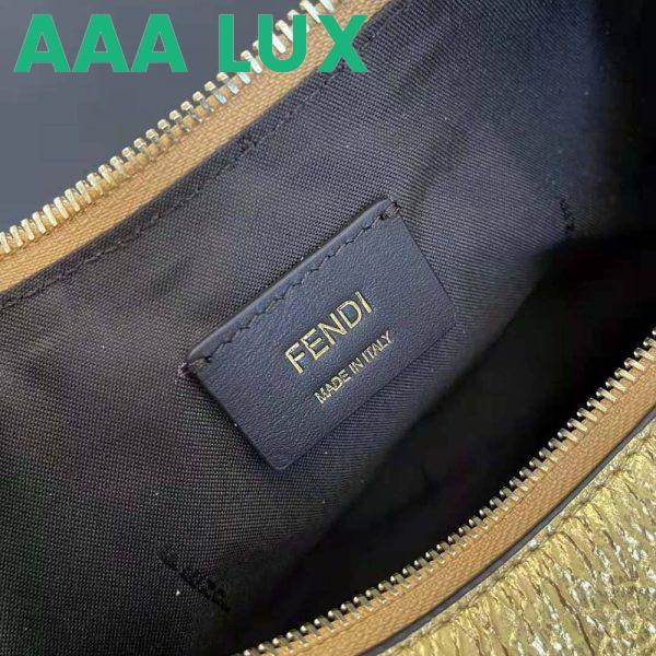 Replica Fendi Women Fendigraphy Small Gold Laminated Leather Bag 10