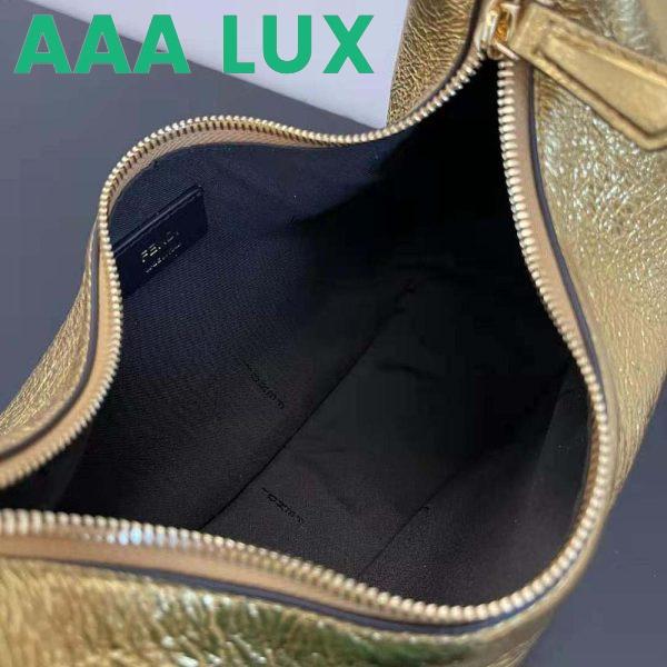 Replica Fendi Women Fendigraphy Small Gold Laminated Leather Bag 11