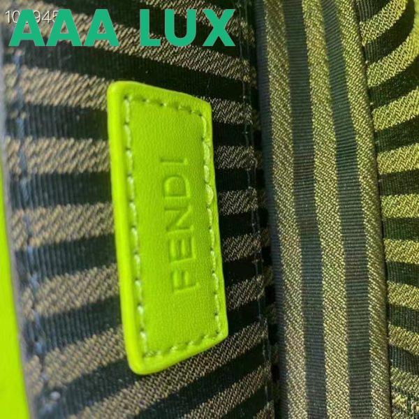 Replica Fendi Women FF Baguette Phone Pouch Acid Green Silk Pouch 10