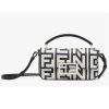 Replica Fendi Women FF Baguette Phone Pouch Two-Tone Leather Fendi Roma Capsule Bag